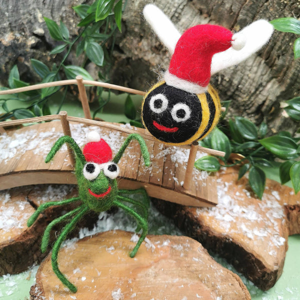 Handmade Felt Biodegradable Christmas Cricket Tree Hanging