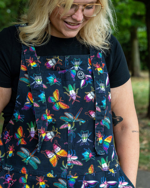 Rebel Romance PRIDE Bugs Stretch Dungarees