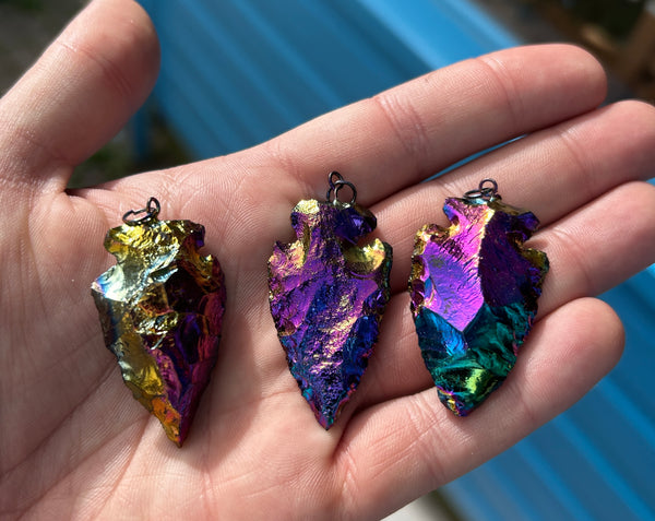 Titanium Aura Arrowhead Pendant