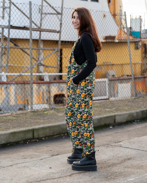 Rebel Romance Jurassic Jumble Stretch Dungarees
