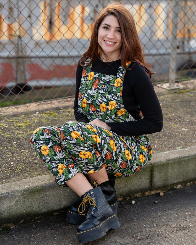 Rebel Romance Jurassic Jumble Stretch Dungarees