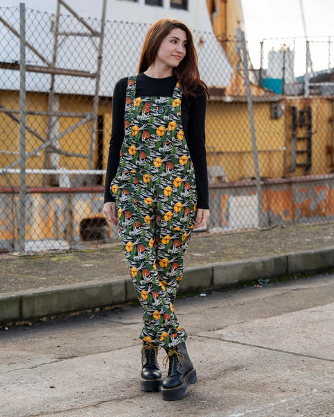 Rebel Romance Jurassic Jumble Stretch Dungarees
