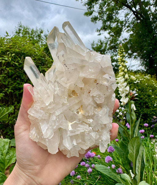 Quartz cluster 5cm-7cm clear quartz druzy points by Elf UK