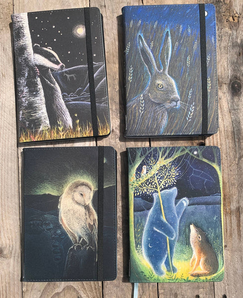 Hand Made Journals, printed in our studio in Cornwall: Owl