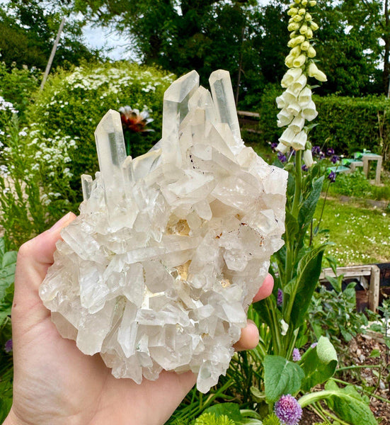 Quartz cluster 5cm-7cm clear quartz druzy points by Elf UK