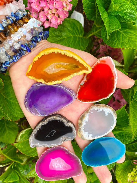 Agate slice crystal slice gemstone slice rainbow agate Elf: Random 3+cm