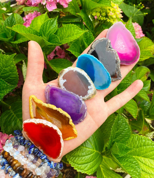 Agate slice crystal slice gemstone slice rainbow agate Elf: Random 3+cm