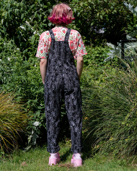 🌸🕸️Cobweb and Flowers Dungarees 🌸🕸️