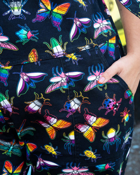 Rebel Romance PRIDE Bugs Stretch Dungarees