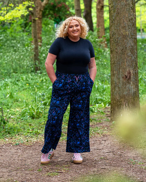 Rebel Romance Celestial Dreams Cropped Wide Leg Trousers