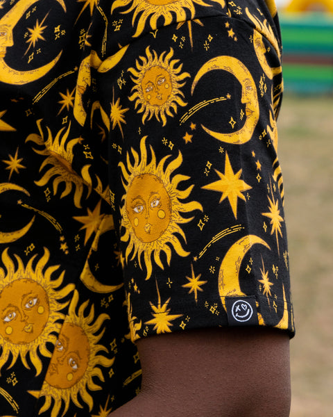 Rebel Romance Celestial Sun and Moon Cropped Boxy Tee