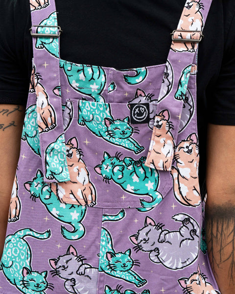 Rebel Romance x Abi Perry Purrfect Cats Stretch Dungarees: 2XL