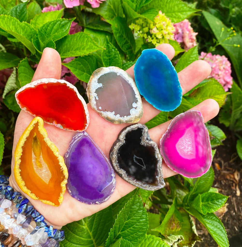 Agate slice crystal slice gemstone slice rainbow agate Elf: Random 3+cm