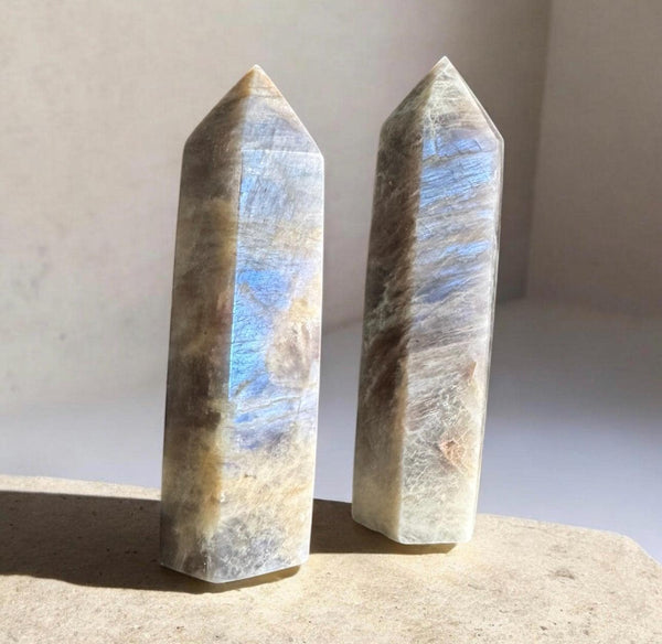 Moonstone Crystal Tower: Soothing Emotional Balance, Luna by Louise