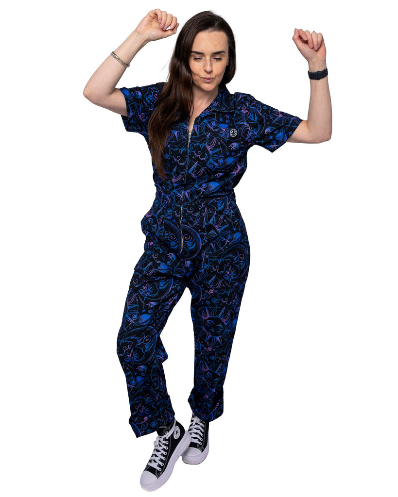 Rebel Romance Celestial Dreams Short Sleeve Boiler Suit: 2XL
