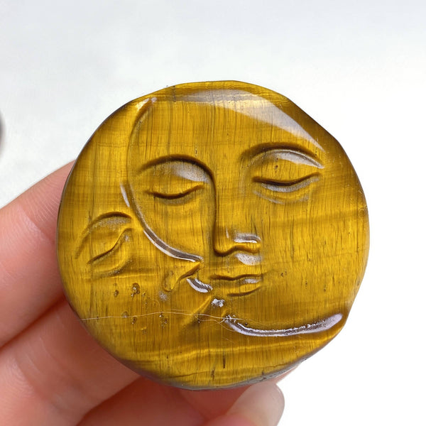 Natural Tiger eye Sun and Moon Decor wholesale: 2