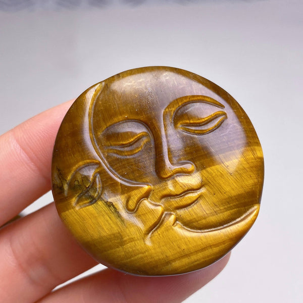 Natural Tiger eye Sun and Moon Decor wholesale: 2