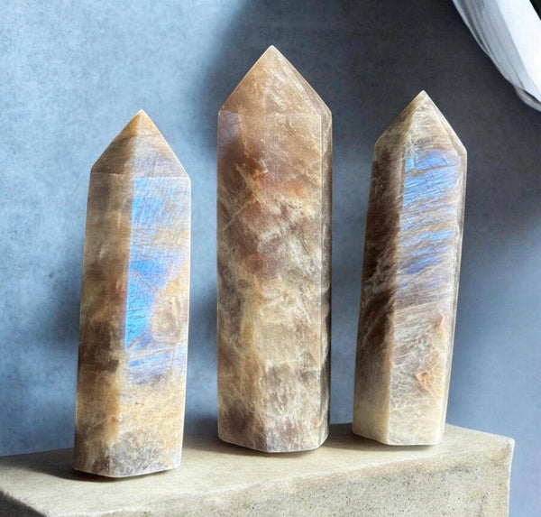 Moonstone Crystal Tower: Soothing Emotional Balance, Luna by Louise