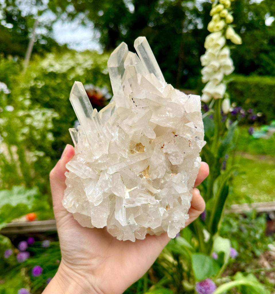 Quartz cluster 5cm-7cm clear quartz druzy points by Elf UK