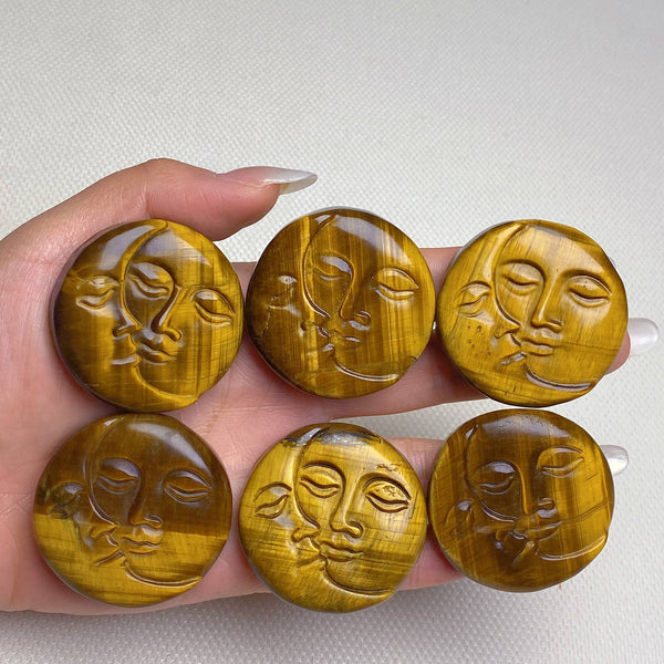Natural Tiger eye Sun and Moon Decor wholesale: 2