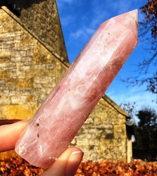 Rose Quartz tower 8-10cm pink quartz wand crystal point pink