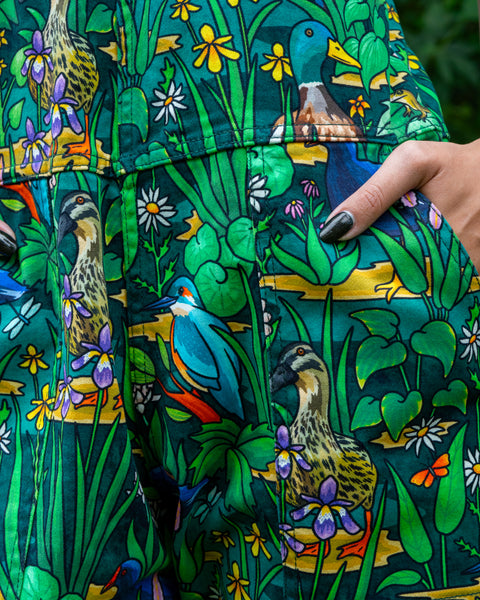 🦆Rebel Romance Pond Birds Stretch Dungarees🦆