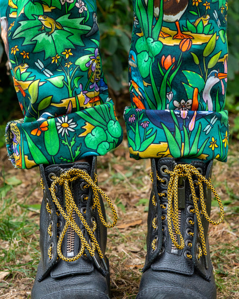 🦆Rebel Romance Pond Birds Stretch Dungarees🦆