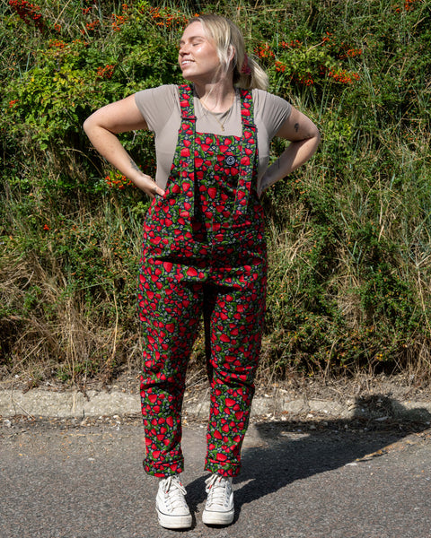 Rebel Romance Strawberry Field Stretch Dungarees