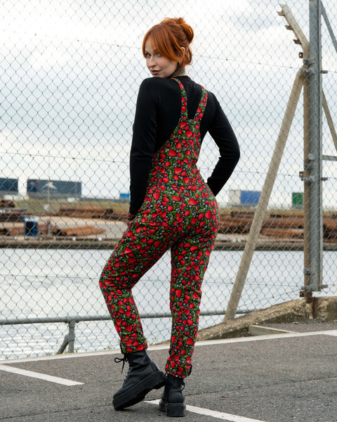 Rebel Romance Strawberry Field Stretch Dungarees