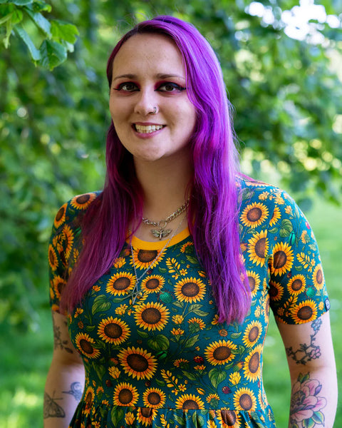 Rebel Romance Sunflower Charity Midi Stretch Dress