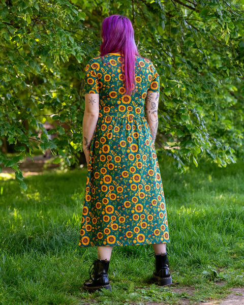 Rebel Romance Sunflower Charity Midi Stretch Dress