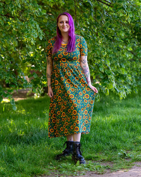 Rebel Romance Sunflower Charity Midi Stretch Dress