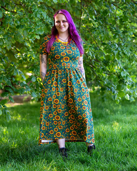 Rebel Romance Sunflower Charity Midi Stretch Dress