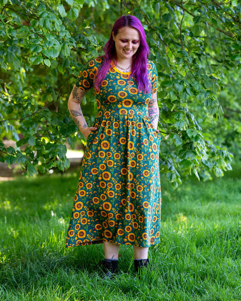 Rebel Romance Sunflower Charity Midi Stretch Dress