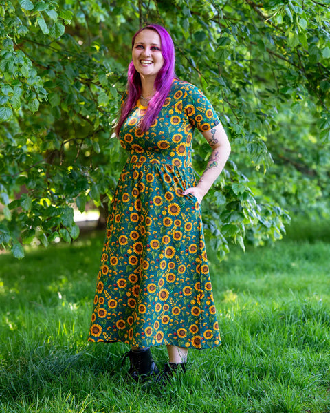 Rebel Romance Sunflower Charity Midi Stretch Dress