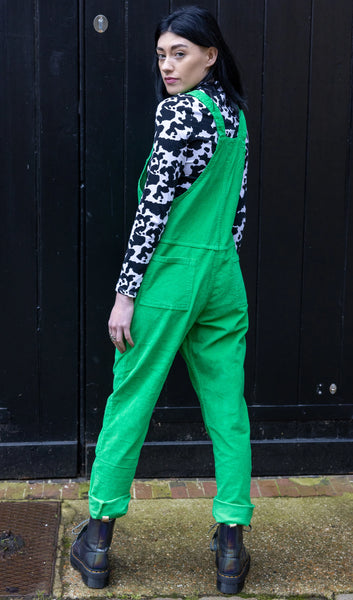 Pea Green Corduroy Dungarees