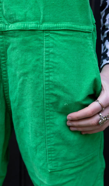 Pea Green Corduroy Dungarees