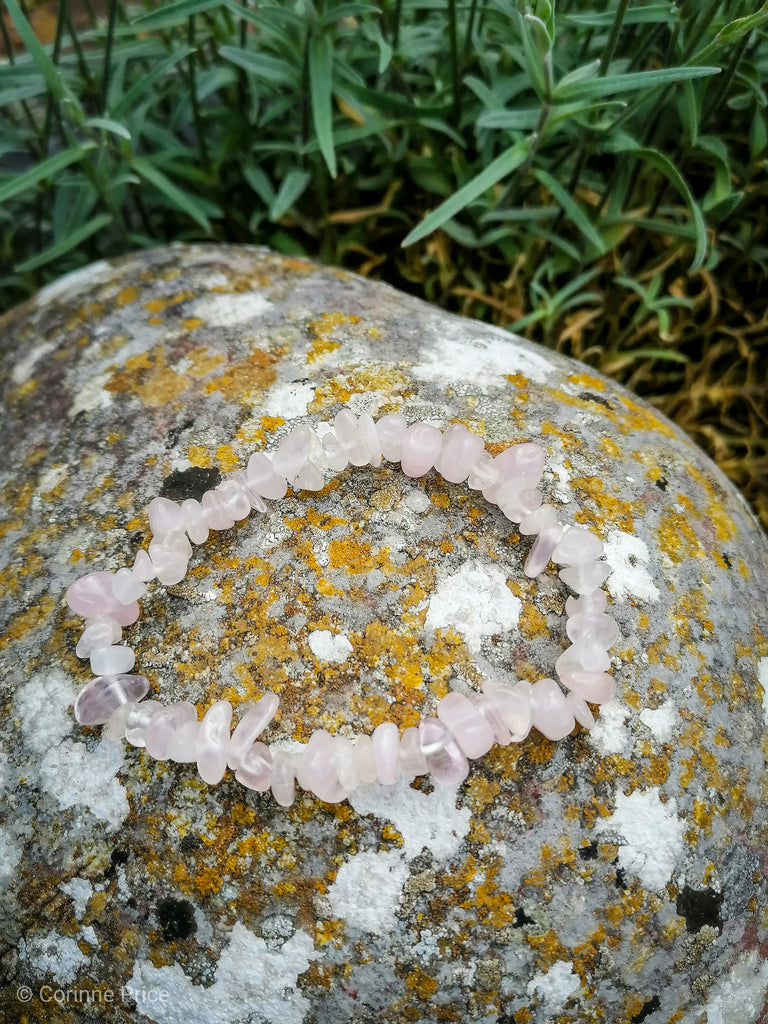 Rose Quartz chip bracelet