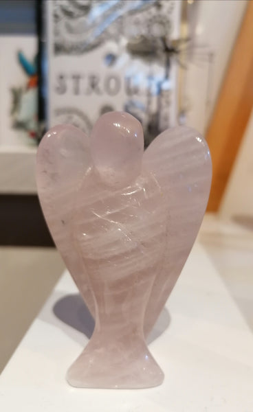 Large Rose Quartz Angel