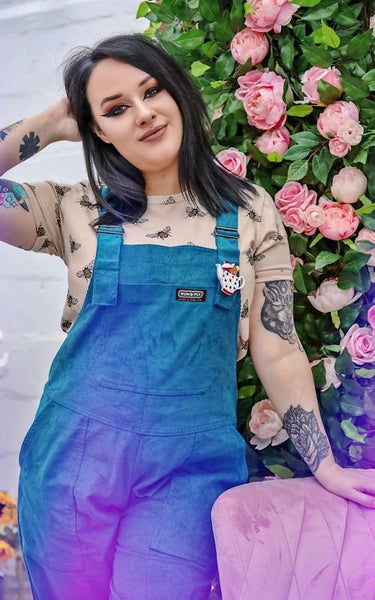 Turquoise/Teal Unisex Dungarees